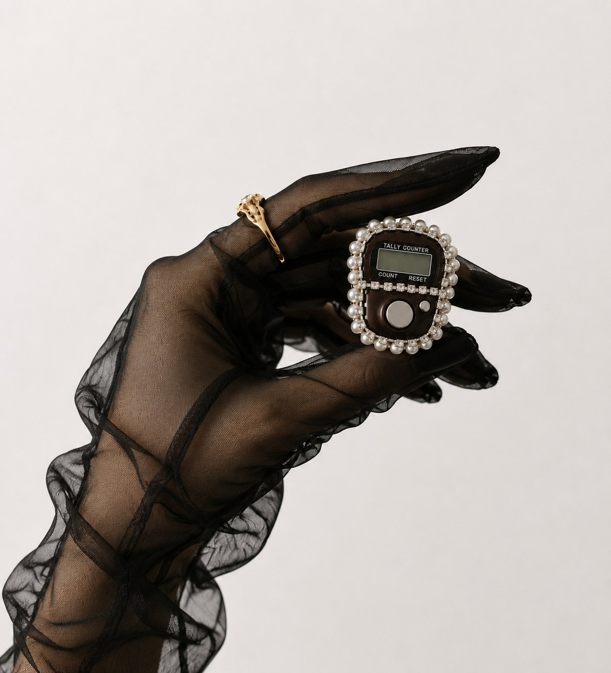 Bague tasbih perles & strass